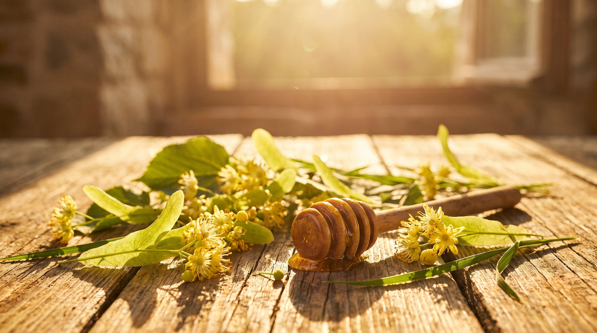 Linden blossom in perfume: Warm summer light