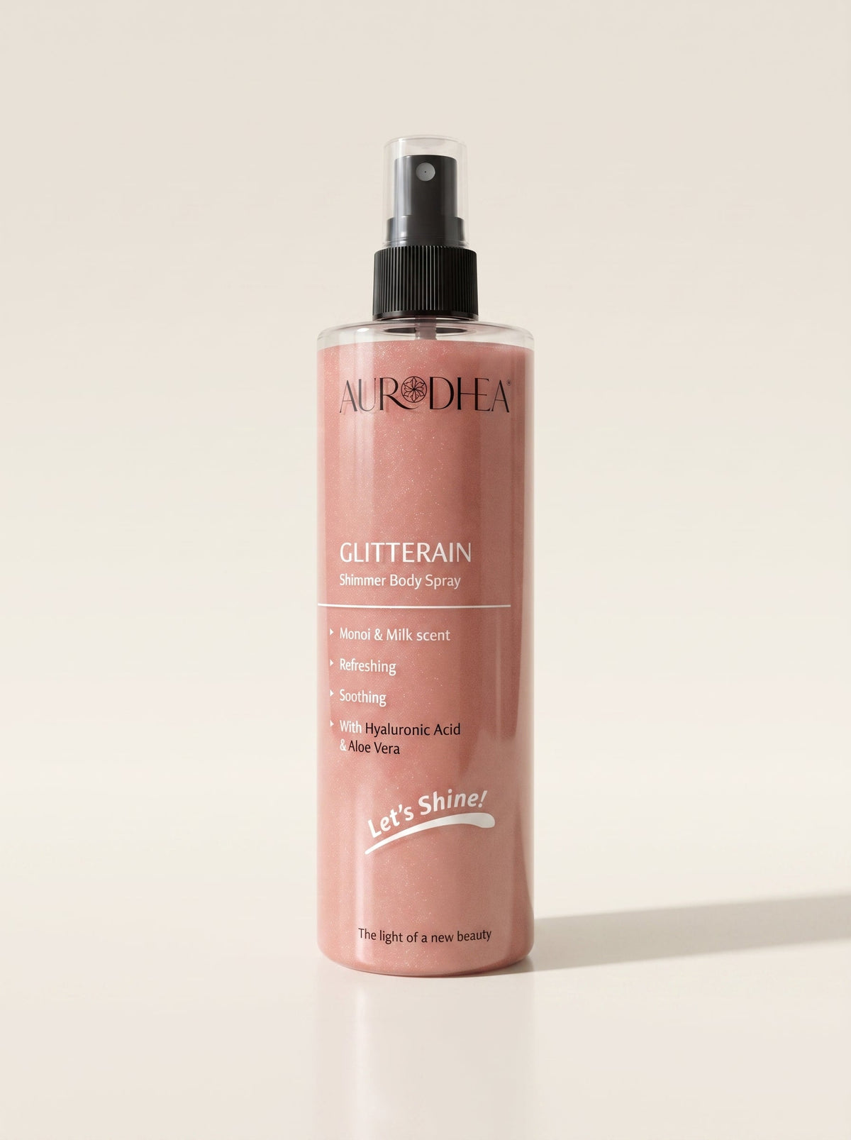 AURODHEA GLITTERAIN – Golden Shimmer Body Spray (Monoi & Milk Scent) 150 ml