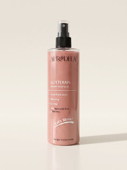 AURODHEA GLITTERAIN – Golden Shimmer Body Spray (Monoi & Milk Scent) 150 ml