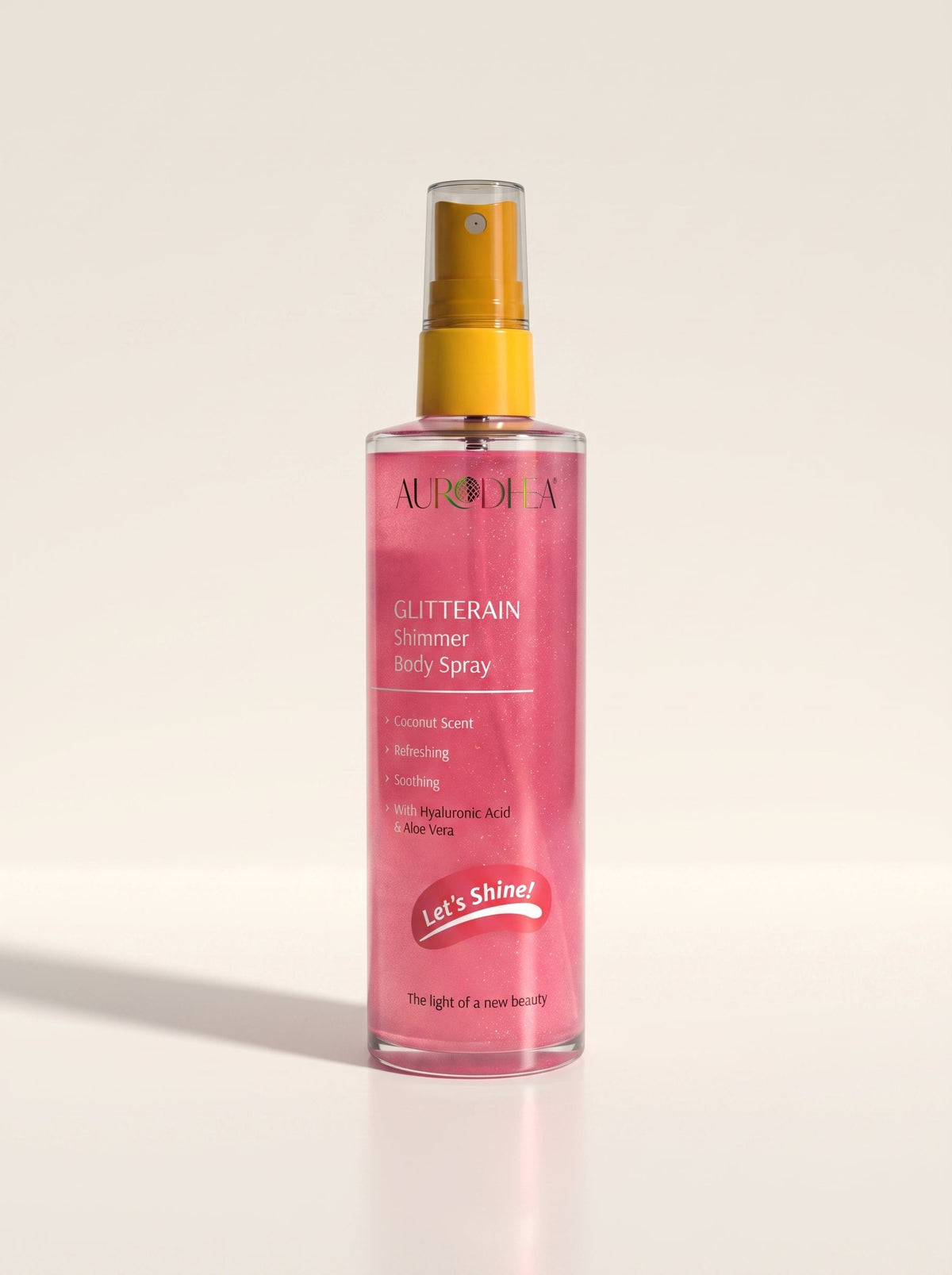 AURODHEA GLITTERAIN – Pink Shimmer Body Spray (Coconut Scent)