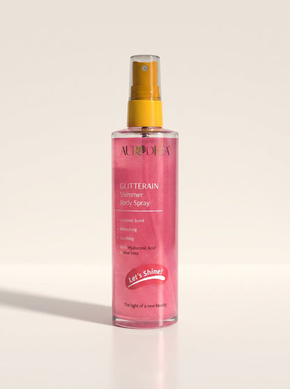 AURODHEA GLITTERAIN – Pink Shimmer Body Spray (Coconut Scent)