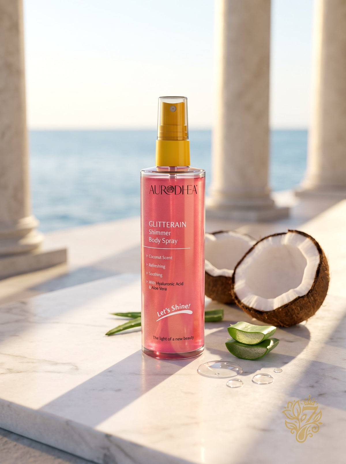 AURODHEA GLITTERAIN – Pink Shimmer Body Spray (Coconut Scent)